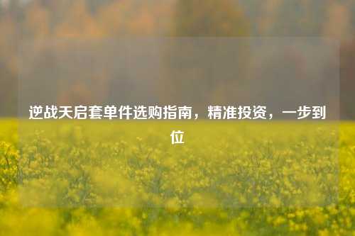 逆战天启套单件选购指南，精准投资，一步到位