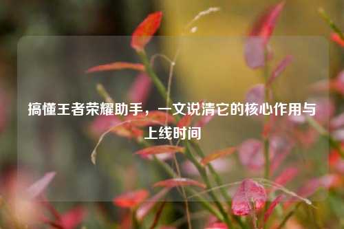 搞懂王者荣耀助手,一文说清它的核心作用与上线时间