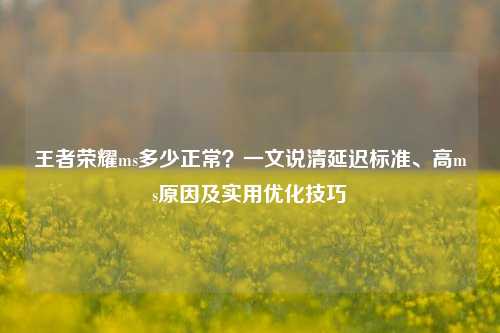 王者荣耀ms多少正常？一文说清延迟标准、高ms原因及实用优化技巧