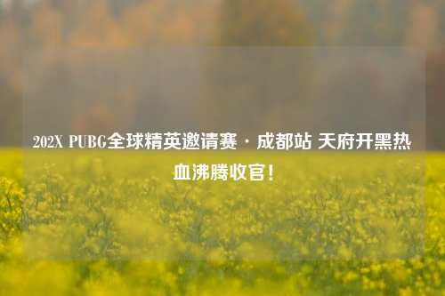 202X PUBG全球精英邀请赛·成都站 天府开黑热血沸腾收官!