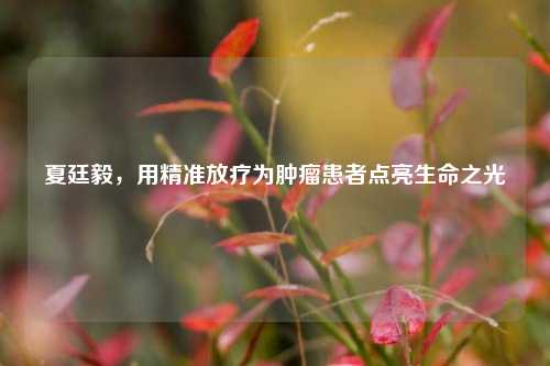 夏廷毅,用精准放疗为肿瘤患者点亮生命之光