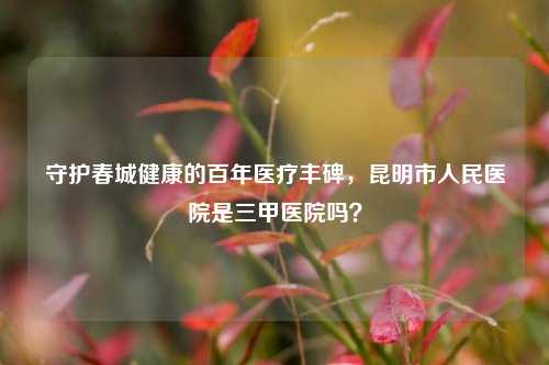 守护春城健康的百年医疗丰碑,昆明市人民医院是三甲医院吗?