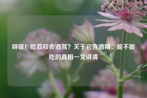 辟谣!吃荔枝会酒驾?关于它含酒精、能不能吃的真相一文讲清