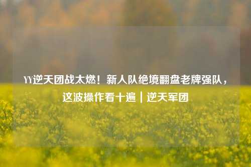 YY逆天团战太燃!新人队绝境翻盘老牌强队,这波操作看十遍|逆天军团