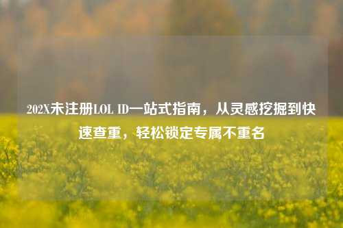 202X未注册LOL ID一站式指南，从灵感挖掘到快速查重，轻松锁定专属不重名