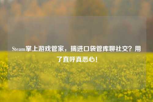 Steam掌上游戏管家,揣进口袋管库聊社交?用了直呼真恶心!