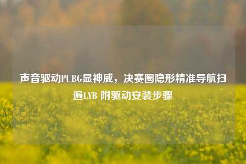 声音驱动PUBG显神威,决赛圈隐形精准导航扫遍LYB 附驱动安装步骤