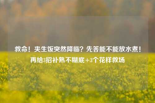 救命!夹生饭突然降临?先答能不能放水煮!再给3招补熟不糊底+3个花样救场