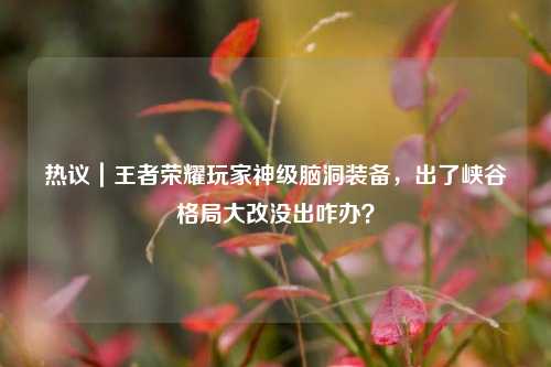 热议|王者荣耀玩家神级脑洞装备,出了峡谷格局大改没出咋办?