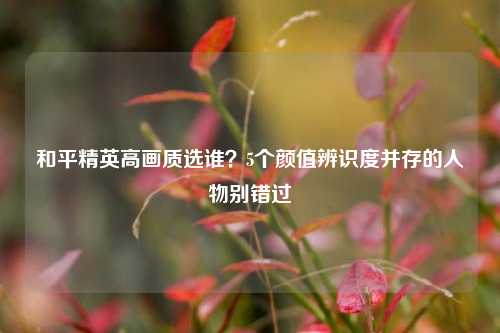 和平精英高画质选谁?5个颜值辨识度并存的人物别错过