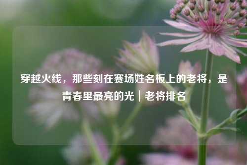 穿越火线，那些刻在赛场姓名板上的老将，是青春里最亮的光｜老将排名