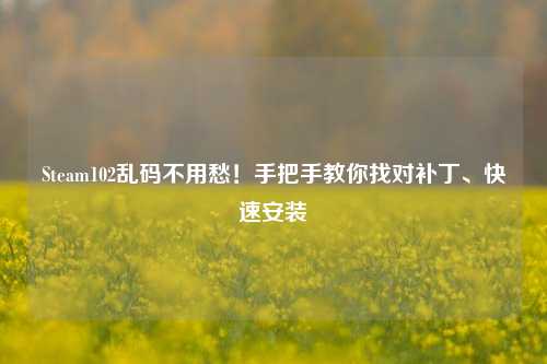 Steam102乱码不用愁！手把手教你找对补丁、快速安装