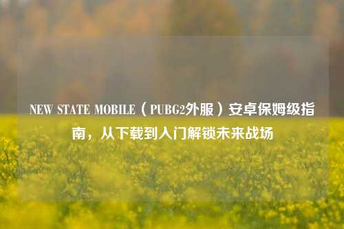NEW STATE MOBILE(PUBG2外服)安卓保姆级指南,从下载到入门解锁未来战场