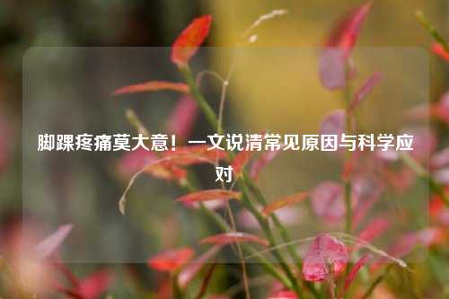 脚踝疼痛莫大意！一文说清常见原因与科学应对