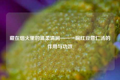 藏在烟火里的温柔清润——一碗红豆薏仁汤的作用与功效