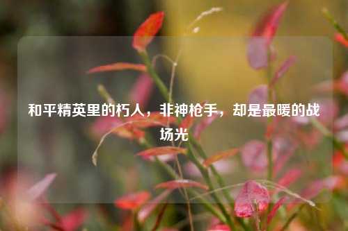 和平精英里的朽人,非神枪手,却是最暖的战场光