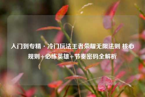 入门到专精·冷门玩法王者荣耀无限法则 核心规则+必练英雄+节奏密码全解析