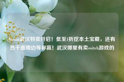 Steam武汉特卖开启!低至1折挖本土宝藏,还有热干面周边等你赢!武汉哪里有卖switch游戏的