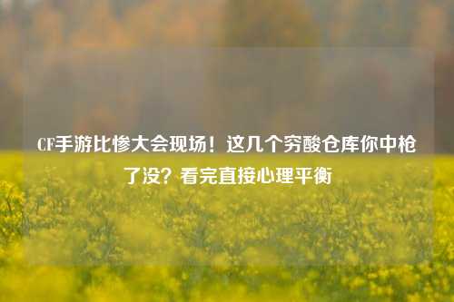 CF手游比惨大会现场！这几个穷酸仓库你中枪了没？看完直接心理平衡