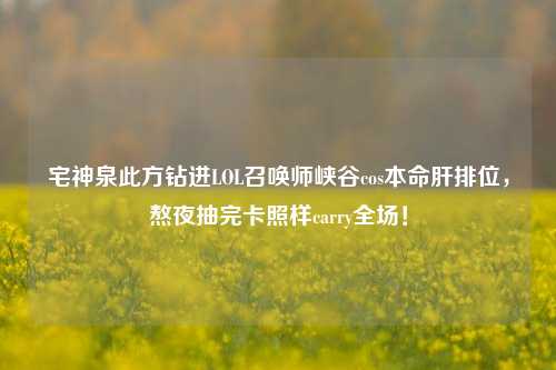 宅神泉此方钻进LOL召唤师峡谷cos本命肝排位，熬夜抽完卡照样carry全场！