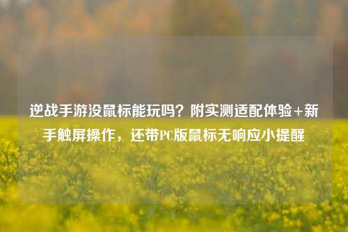 逆战手游没鼠标能玩吗？附实测适配体验+新手触屏操作，还带PC版鼠标无响应小提醒