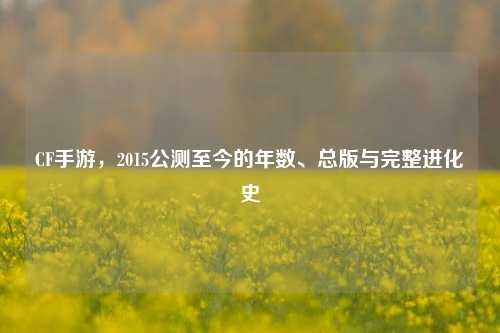 CF手游，2015公测至今的年数、总版与完整进化史