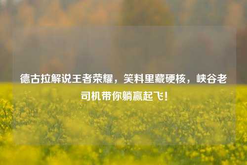 德古拉解说王者荣耀,笑料里藏硬核,峡谷老司机带你躺赢起飞!