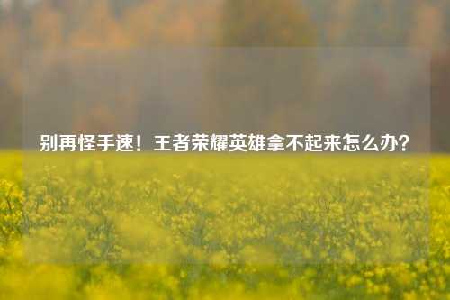 别再怪手速！王者荣耀英雄拿不起来怎么办？