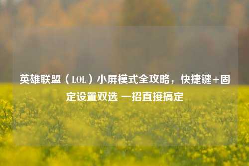 英雄联盟（LOL）小屏模式全攻略，快捷键+固定设置双选 一招直接搞定