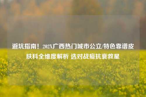 避坑指南!202X广西热门城市公立/特色靠谱皮肤科全维度解析 选对战痘抗衰救星