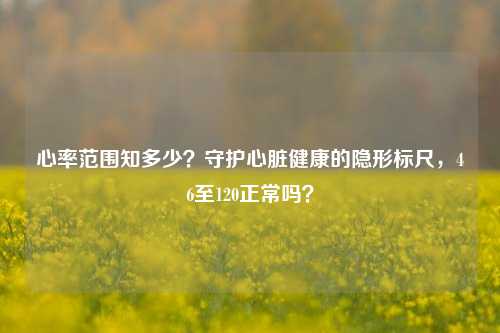 心率范围知多少?守护心脏健康的隐形标尺,46至120正常吗?