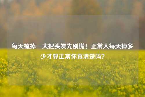 每天梳掉一大把头发先别慌!正常人每天掉多少才算正常你真清楚吗?