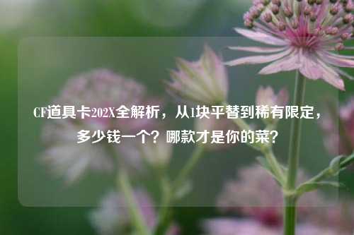 CF道具卡202X全解析,从1块平替到稀有限定,多少钱一个?哪款才是你的菜?
