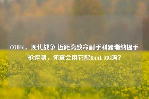 COD16,现代战争 近距离致命副手利器瑞纳提手枪评测,你真会用它配RAAL MG吗?