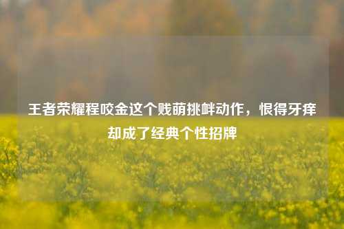 王者荣耀程咬金这个贱萌挑衅动作,恨得牙痒却成了经典个性招牌
