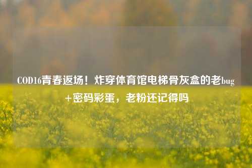 COD16青春返场!炸穿体育馆电梯骨灰盒的老bug+密码彩蛋,老粉还记得吗