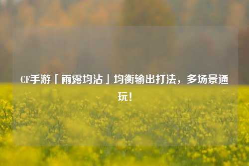 CF手游「雨露均沾」均衡输出打法，多场景通玩！