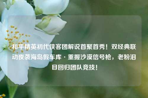 和平精英初代侠客团解说首聚首秀!双经典联动夜袭海岛假车库·重握沙漠信号枪,老粉泪目回归团队竞技!