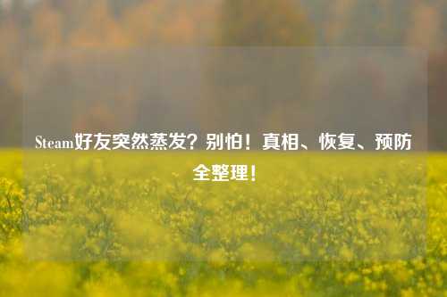 Steam好友突然蒸发?别怕!真相、恢复、预防全整理!