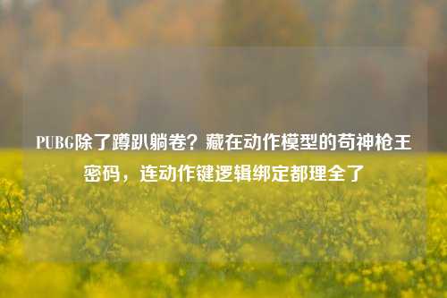 PUBG除了蹲趴躺卷？藏在动作模型的苟神枪王密码，连动作键逻辑绑定都理全了