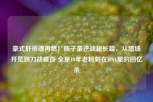 豪式肝帝魂再燃!陈子豪逆战超长篇,从猎场开荒到刀战破百 全是10年老粉刻在DNA里的回忆杀