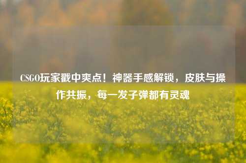 CSGO玩家戳中爽点!神器手感解锁,皮肤与操作共振,每一发子弹都有灵魂