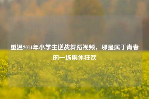 重温2014年小学生逆战舞蹈视频,那是属于青春的一场集体狂欢