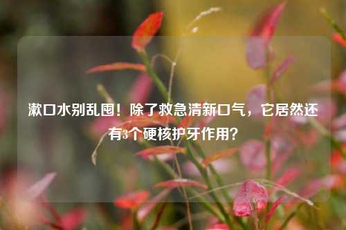 漱口水别乱囤!除了救急清新口气,它居然还有3个硬核护牙作用?