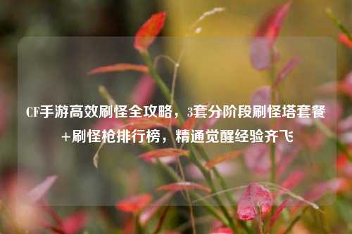 CF手游高效刷怪全攻略,3套分阶段刷怪塔套餐+刷怪枪排行榜,精通觉醒经验齐飞