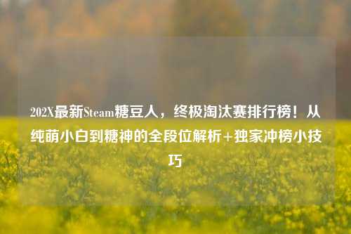 202X最新Steam糖豆人,终极淘汰赛排行榜!从纯萌小白到糖神的全段位解析+独家冲榜小技巧