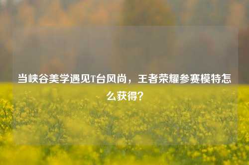 当峡谷美学遇见T台风尚,王者荣耀参赛模特怎么获得?