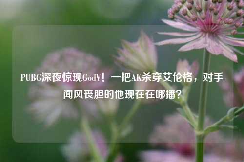 PUBG深夜惊现GodV！一把AK杀穿艾伦格，对手闻风丧胆的他现在在哪播？
