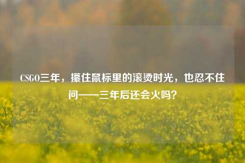 CSGO三年，攥住鼠标里的滚烫时光，也忍不住问——三年后还会火吗？