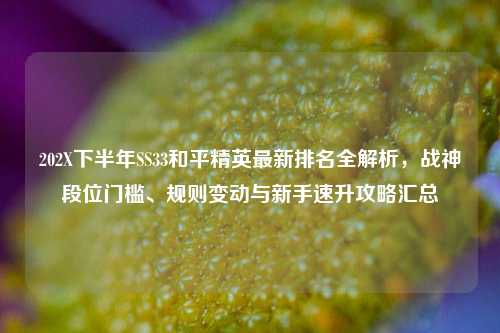 202X下半年SS33和平精英最新排名全解析,战神段位门槛、规则变动与新手速升攻略汇总
